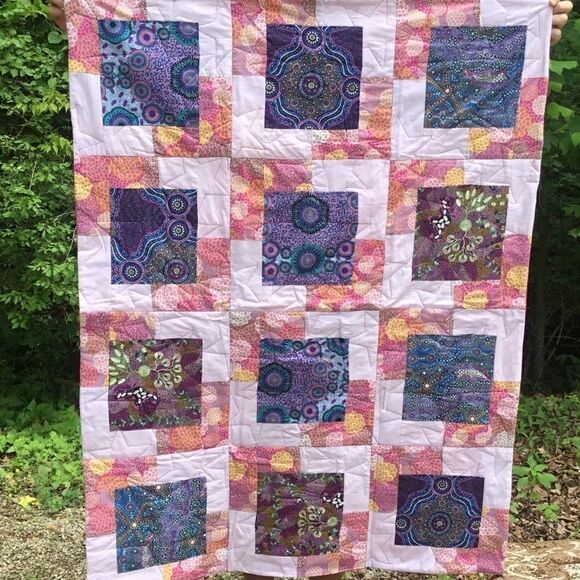 NWT Hand Crafted Purples & Pinks Quilt - Picture 8 of 16